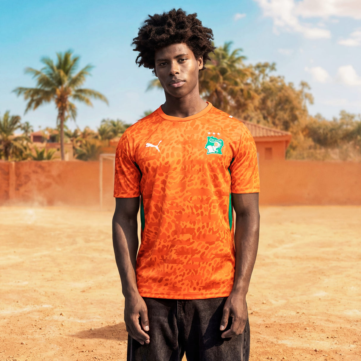 PUMA Ivory Coast Home Men's Soccer Jersey 2026 - Orange/Green