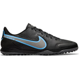 Nike Tiempo Legend 9 Academy TF Turfs Soccer Cleats - Black/Black/Iron Grey