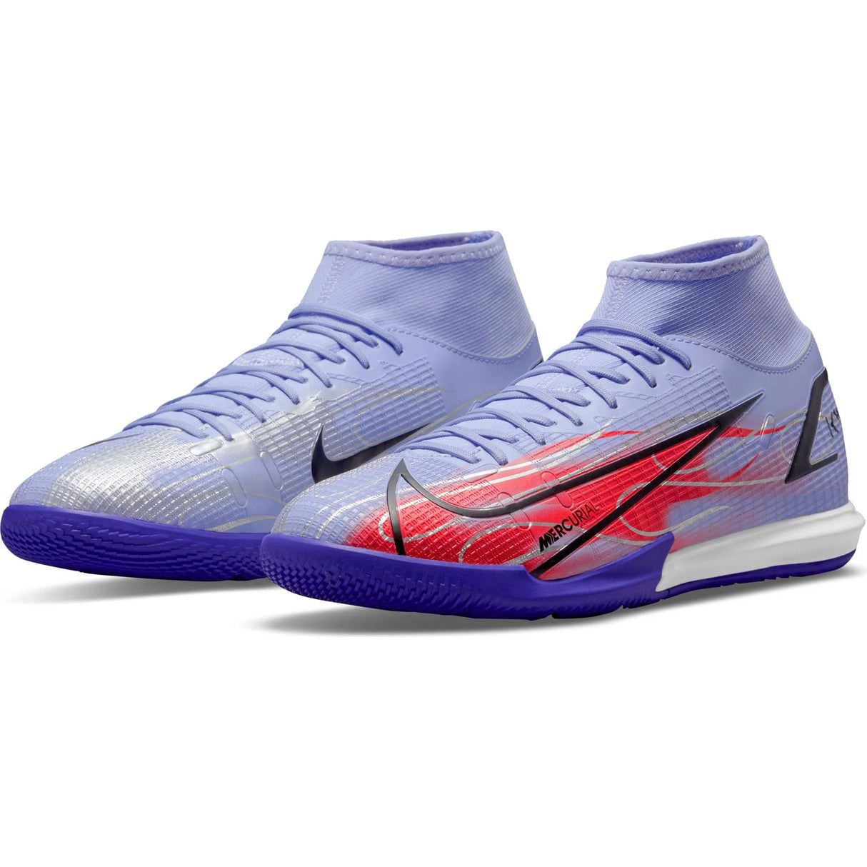 Nike Superfly 8 Academy KM IC Indoor Soccer Shoes - Light Thistle/Metallic Silver