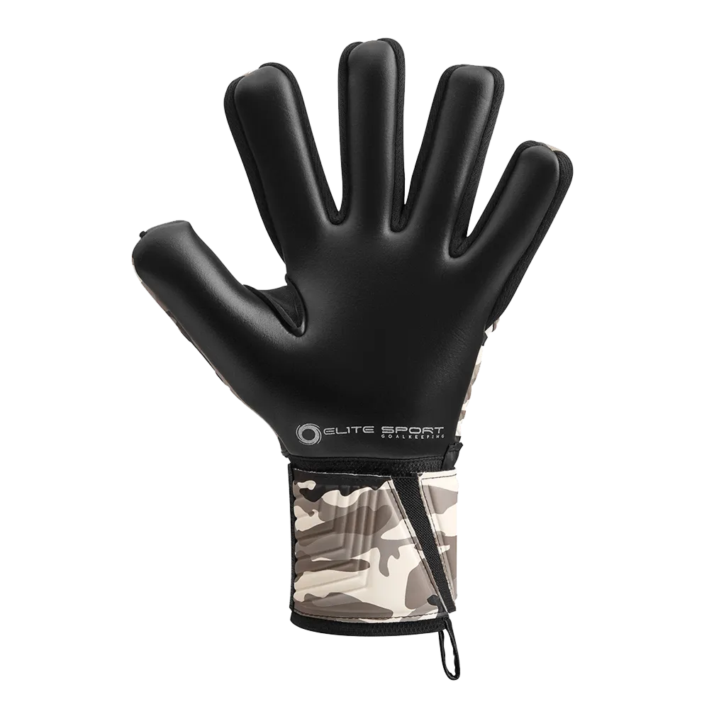 Guantes de portero de fútbol Elite Sport Combat N - Negro/Blanco/Gris