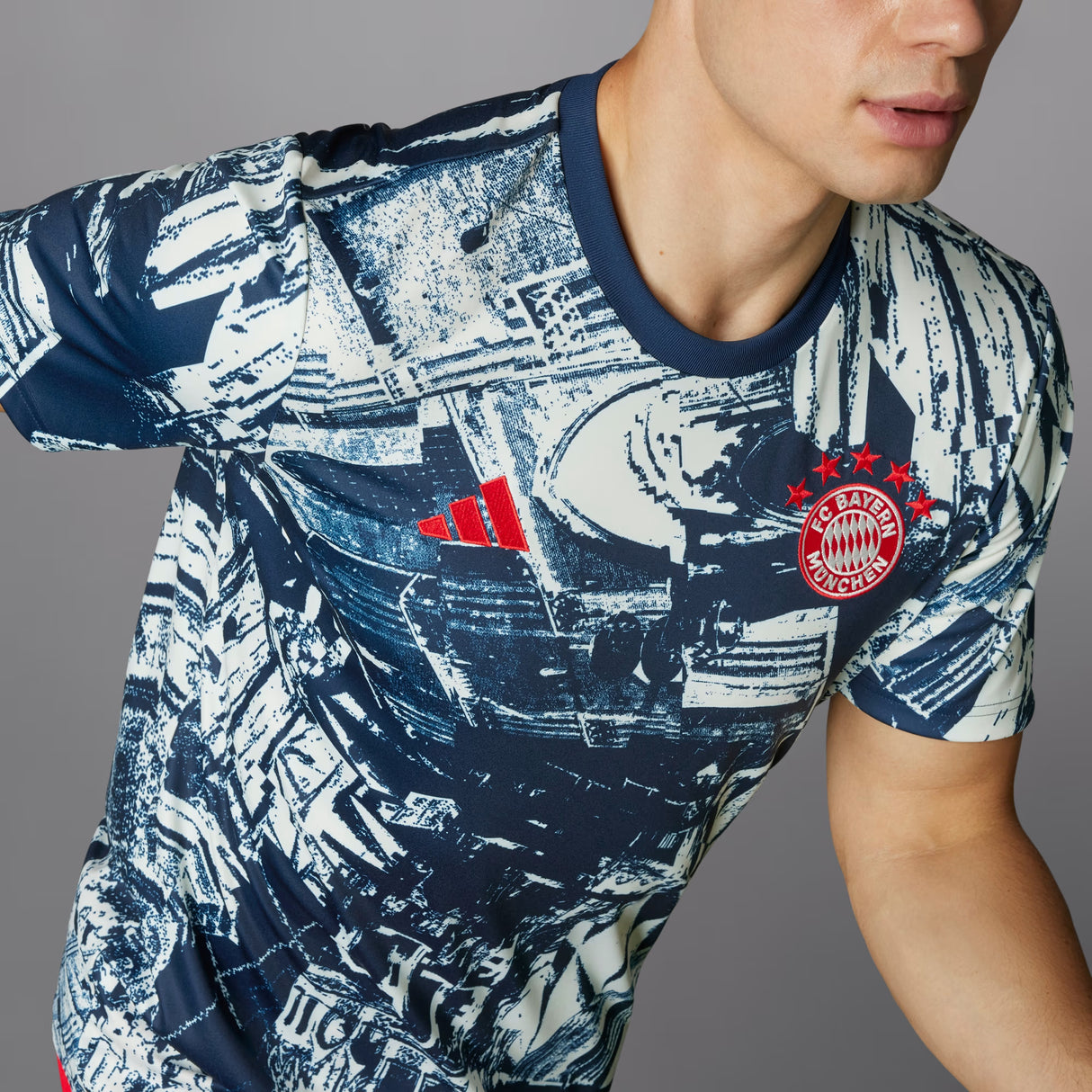 adidas FC Bayern Pre-Match Jersey Off White / Night Indigo