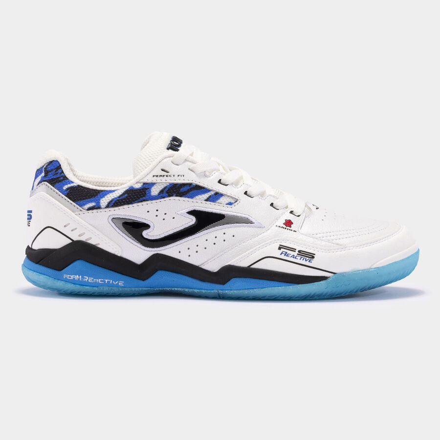FS REACTIVE 2432 WHITE ROYAL TURF Zapatillas de fútbol sala Fs Reactive 24 para interior, color blanco y azul marino.