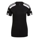 Camiseta adidas Squadra 21 para mujer, color negro y blanco