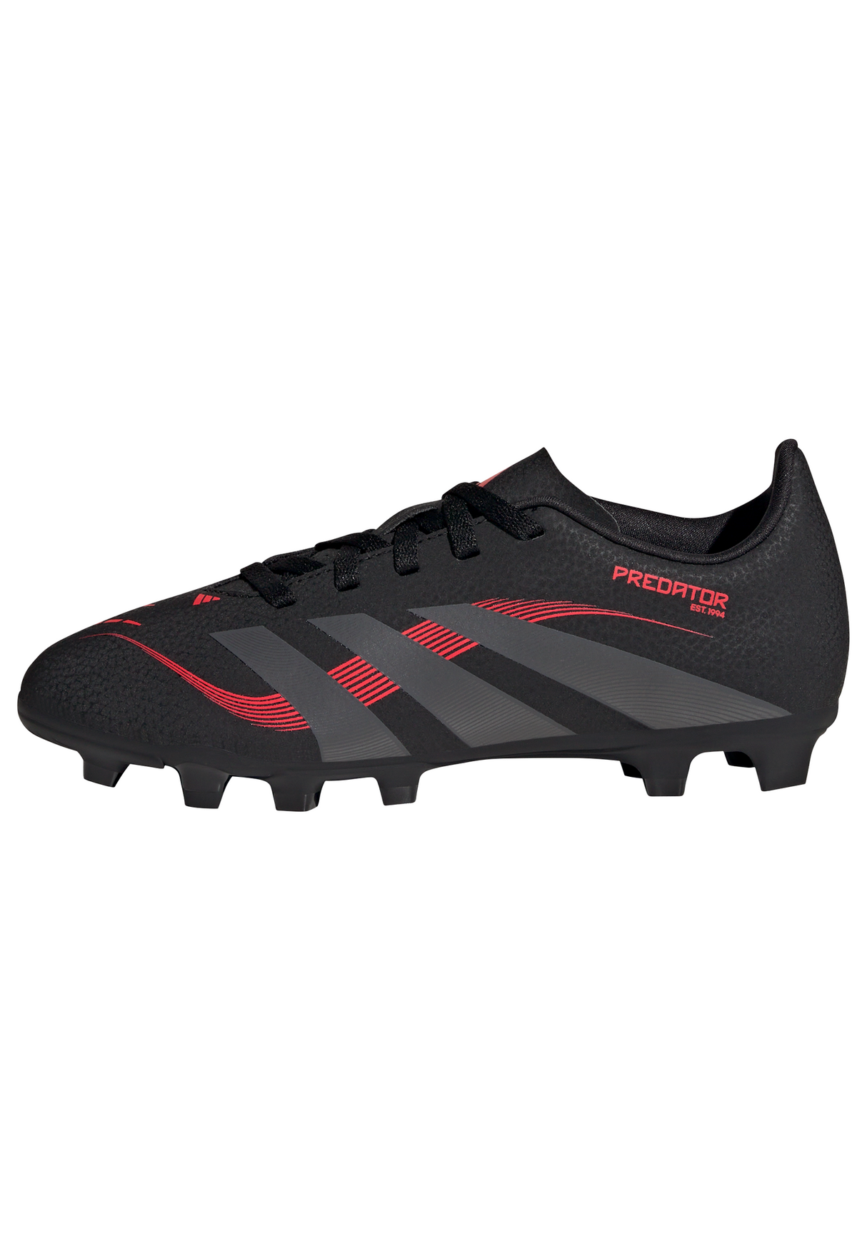 adidas Predator Club FG/MG Youth Soccer Cleats - Black/Red