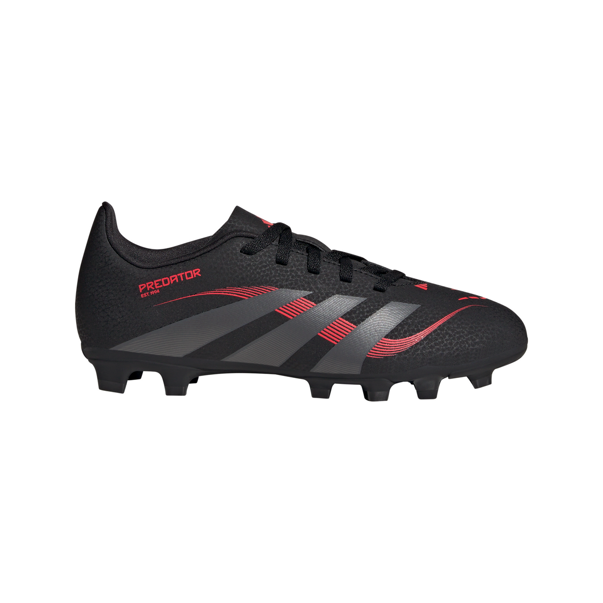 adidas Predator Club FG/MG Youth Soccer Cleats - Black/Red