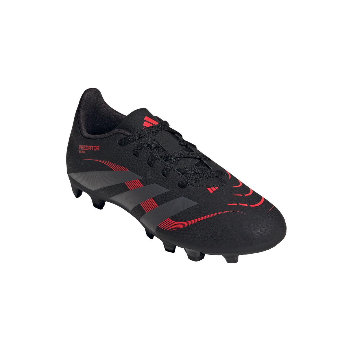 adidas Predator Club FG/MG Youth Soccer Cleats - Black/Red