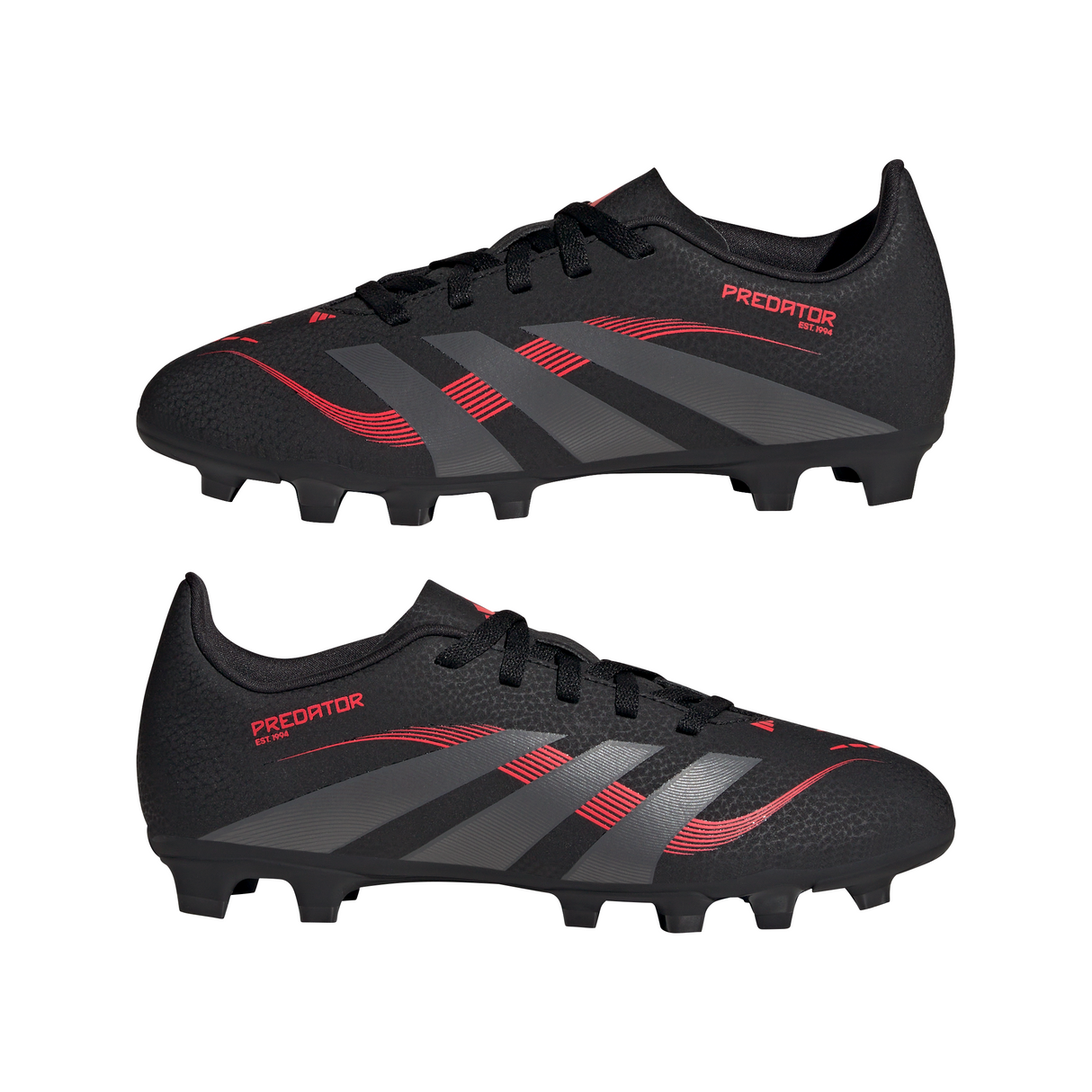 adidas Predator Club FG/MG Youth Soccer Cleats - Black/Red