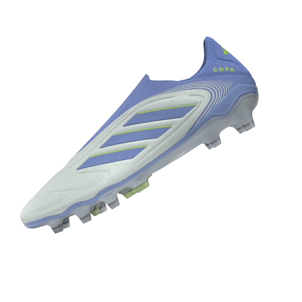 Botas de fútbol para terreno firme sin cordones adidas Copa Pure 3 Elite en color azul