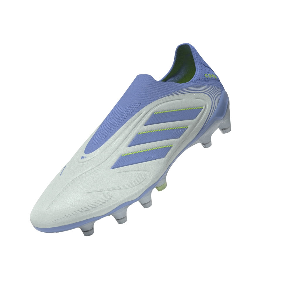 Botas de fútbol para terreno firme sin cordones adidas Copa Pure 3 Elite en color azul