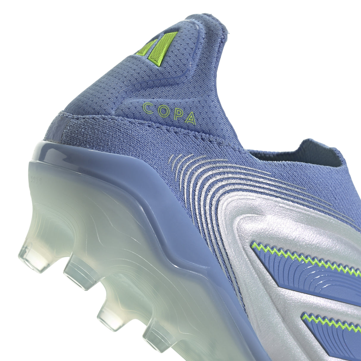 Botas de fútbol para terreno firme sin cordones adidas Copa Pure 3 Elite en color azul