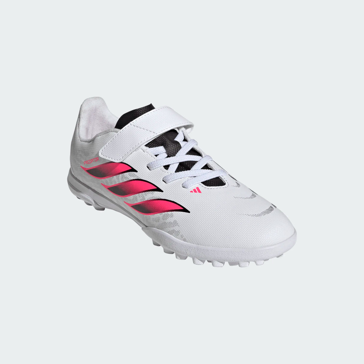 adidas Predator Club Hook & Loop Turf Youth Soccer Cleats - White/Black
