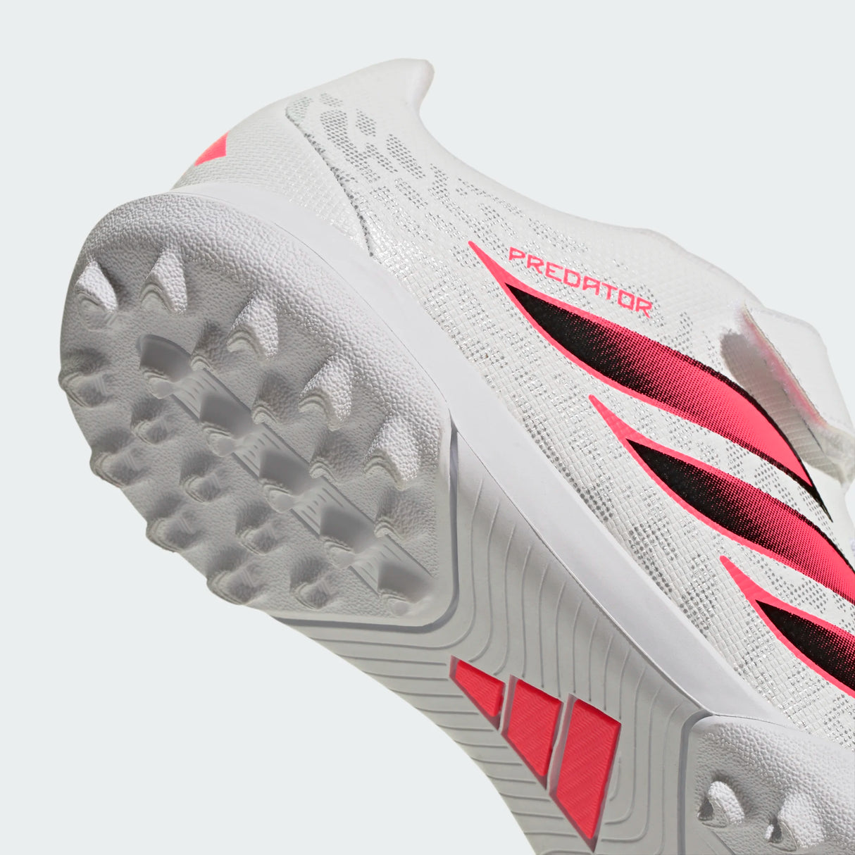 adidas Predator Club Hook & Loop Turf Youth Soccer Cleats - White/Black