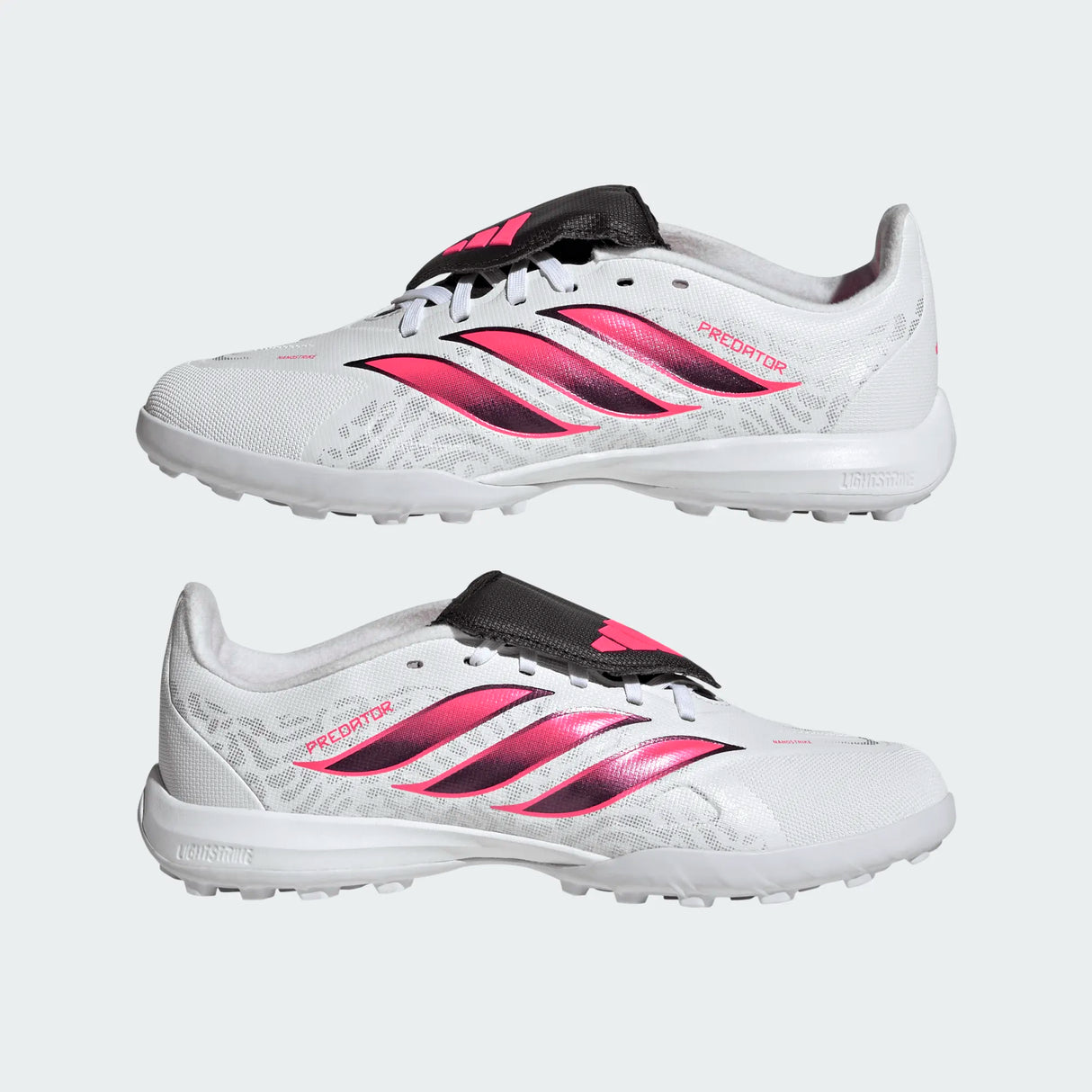 adidas Predator League Fold- Over Tongue Turf Youth Soccer Cleats - White/Black