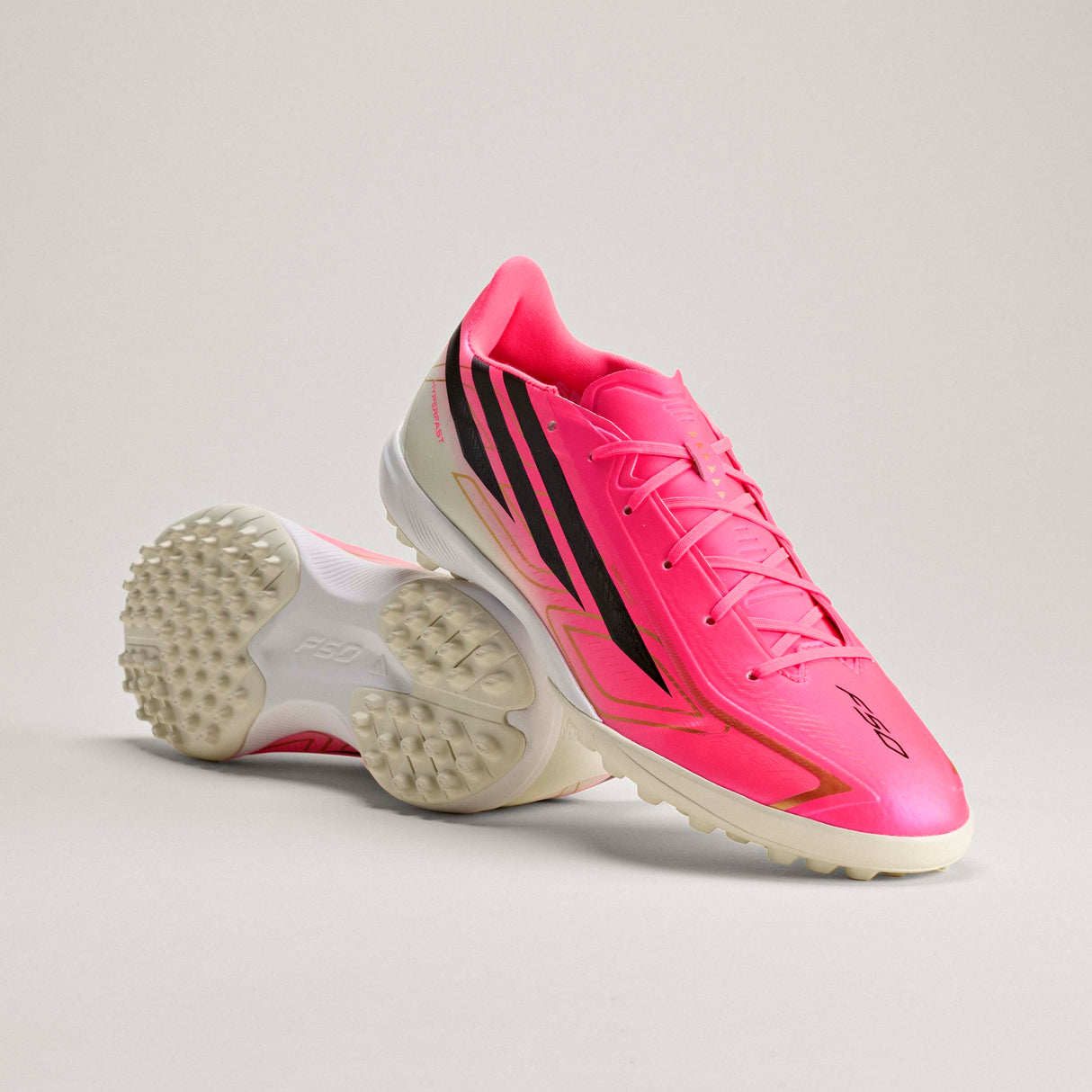 adidas F50 Hyperfast League Turf Men's Soccer Cleats - Turquesa/Black/Gold