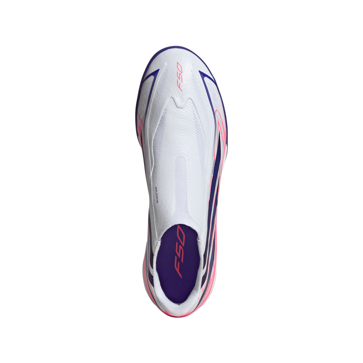 adidas F50 Hyperfast League Laceless Turf Men's Soccer Cleats - White/Purple