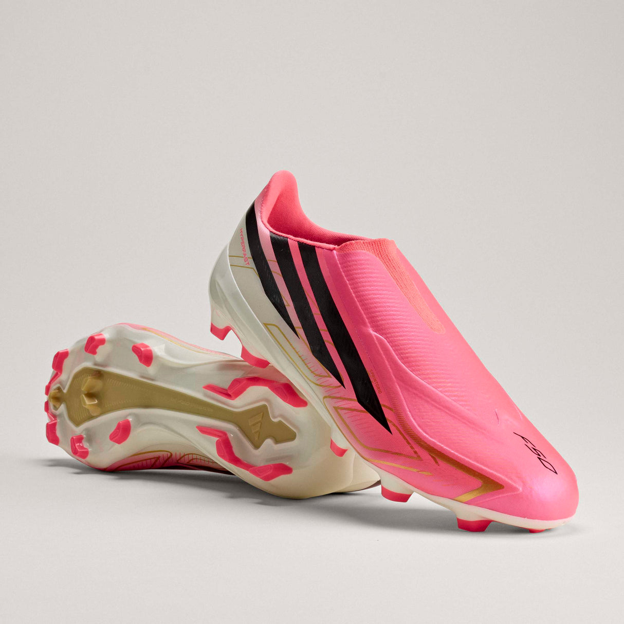 adidas F50 Hyperfast League Laceless Firm Ground Men's Soccer Cleats - Turquesa/Black/Gold