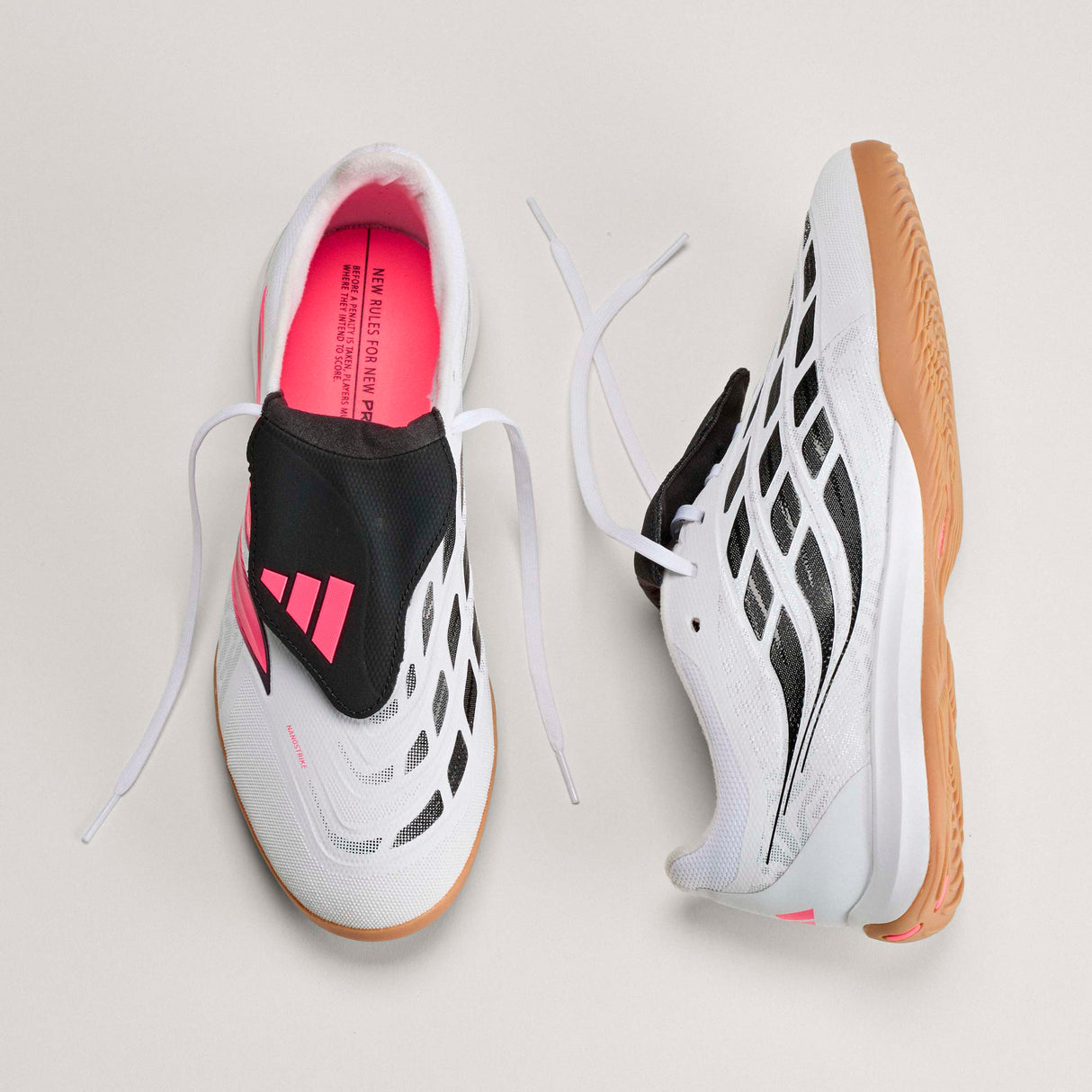 adidas Predator League Fold-Over Tongue Indoor Men's Soccer Shoes - White/Black