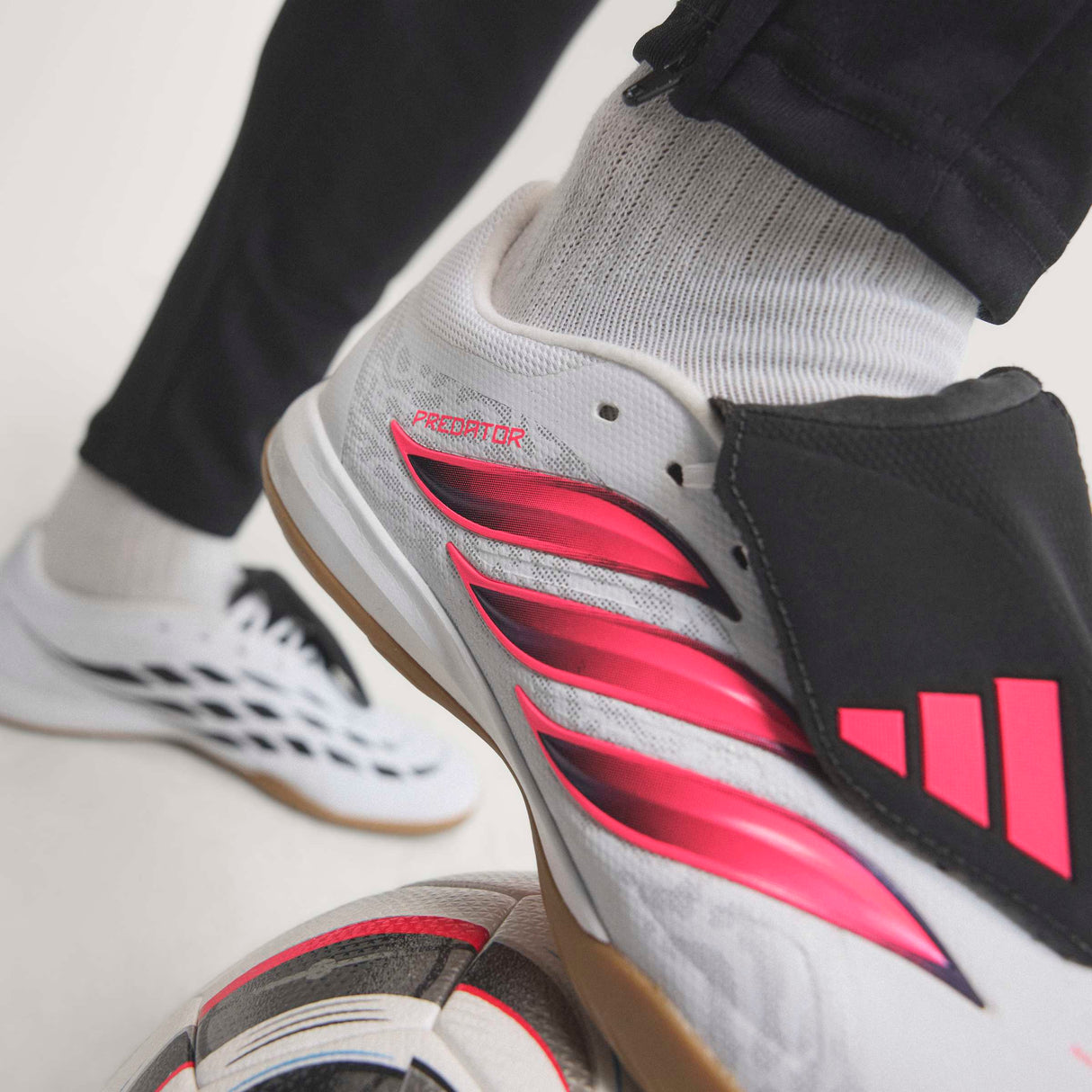 adidas Predator League Fold-Over Tongue Indoor Men's Soccer Shoes - White/Black