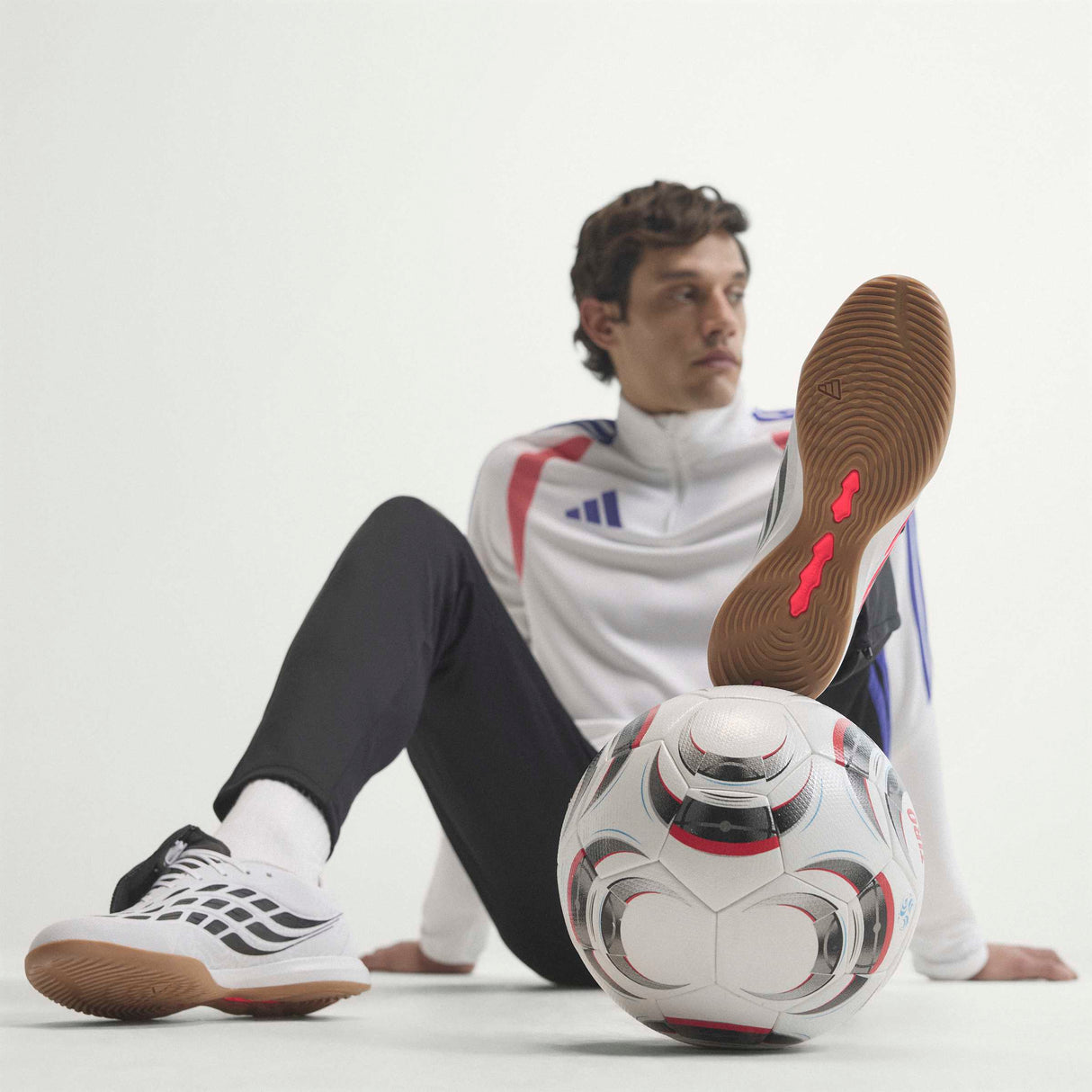 adidas Predator League Fold-Over Tongue Indoor Men's Soccer Shoes - White/Black