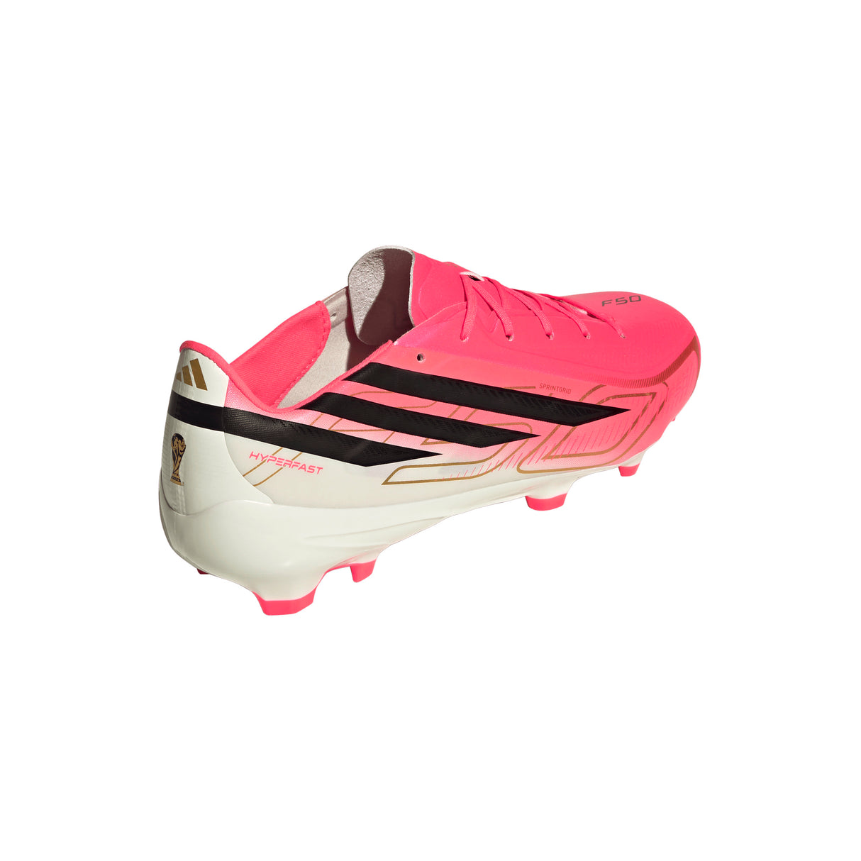 Botines de fútbol para terreno firme adidas F50 Hyperfast League para hombre - Turquesa/Negro/Oro