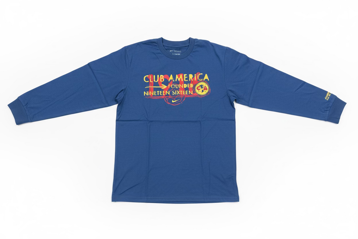 Camiseta de manga larga Nike America - Azul royal