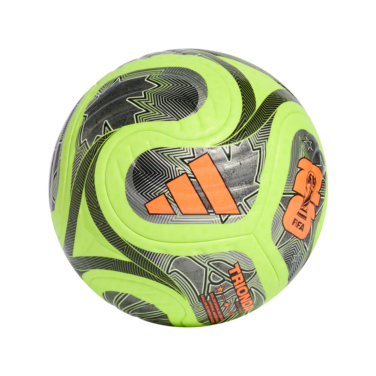 adidas World Cup 26 Trionda Pro Winter Soccer Ball - Lemo/Black/Silver