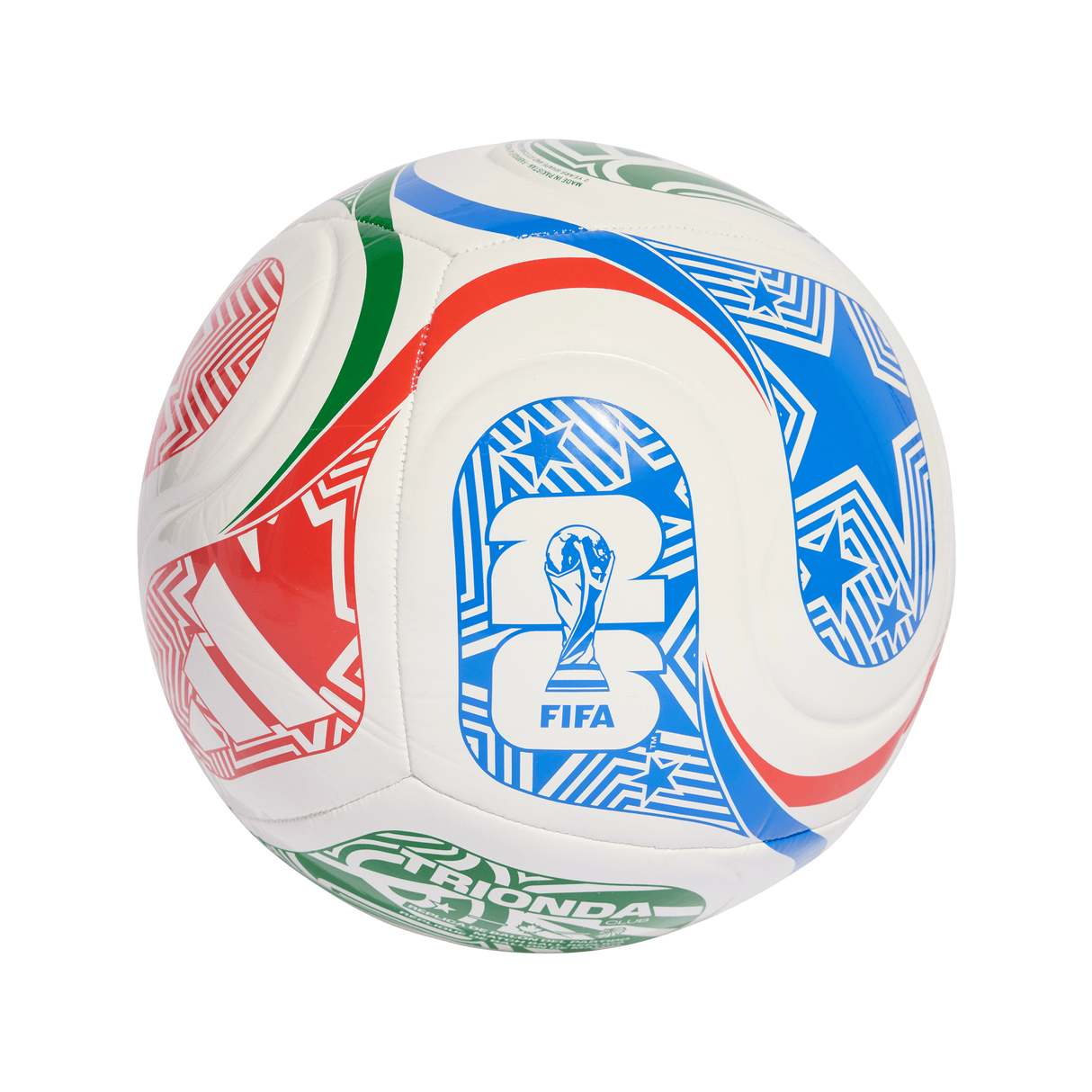 adidas World Cup 26 Trionda Club Soccer Ball - White/Red/Blue/Green