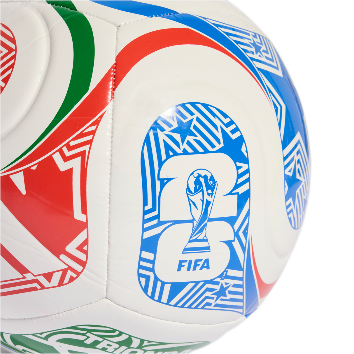 adidas World Cup 26 Trionda Club Soccer Ball - White/Red/Blue/Green