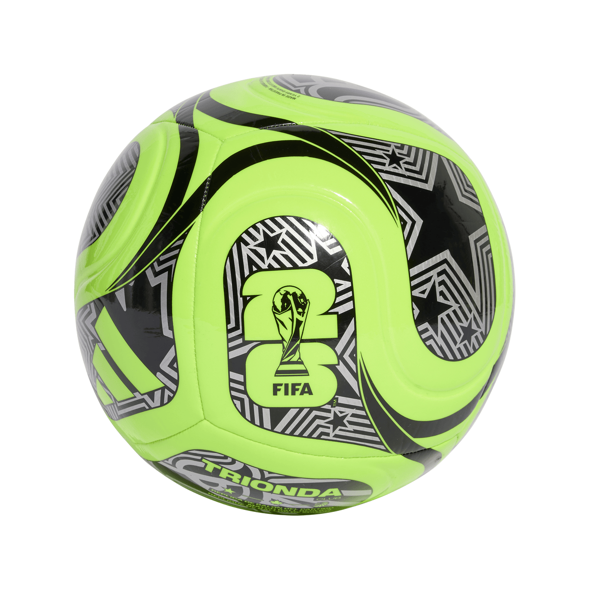 adidas World Cup 26 Trionda Club Soccer Ball - Lemon/Black/Silver