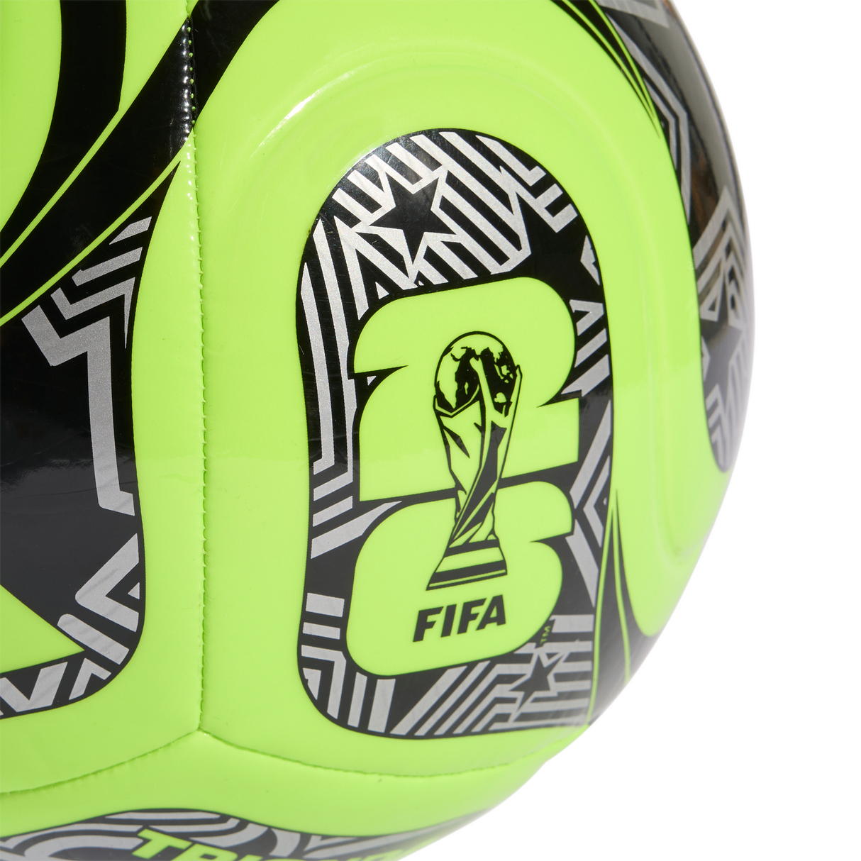 adidas World Cup 26 Trionda Club Soccer Ball - Lemon/Black/Silver