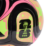 adidas World Cup Trionda Club Soccer Ball 26 - Black/Lemon/Pink