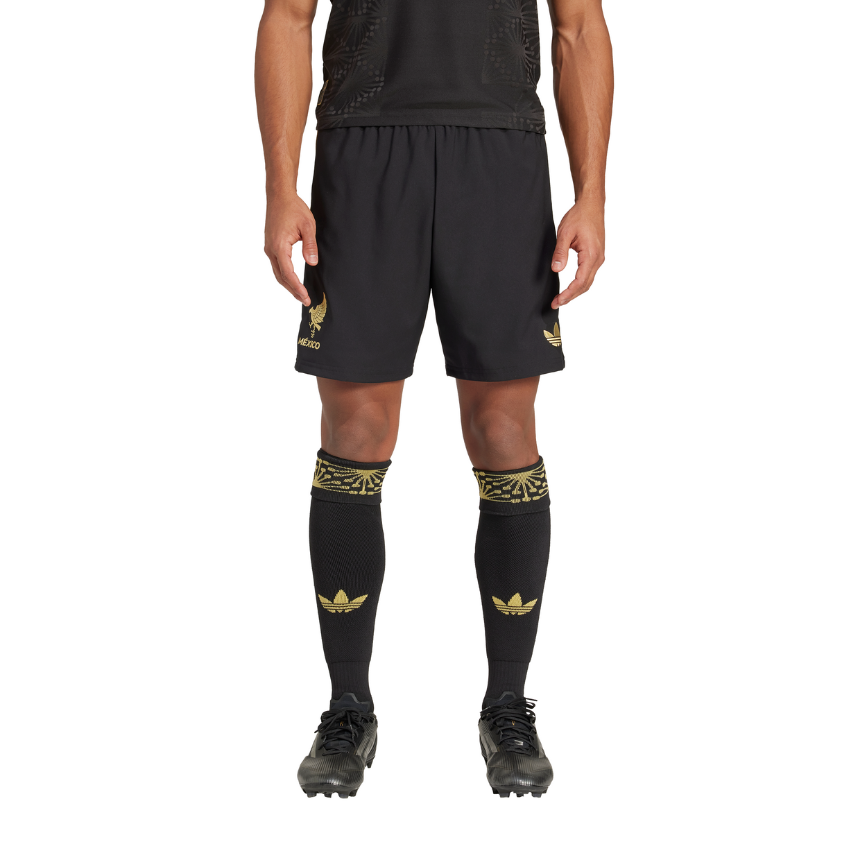 adidas Mexico 25 Gold Men's Soccer Shorts - Black