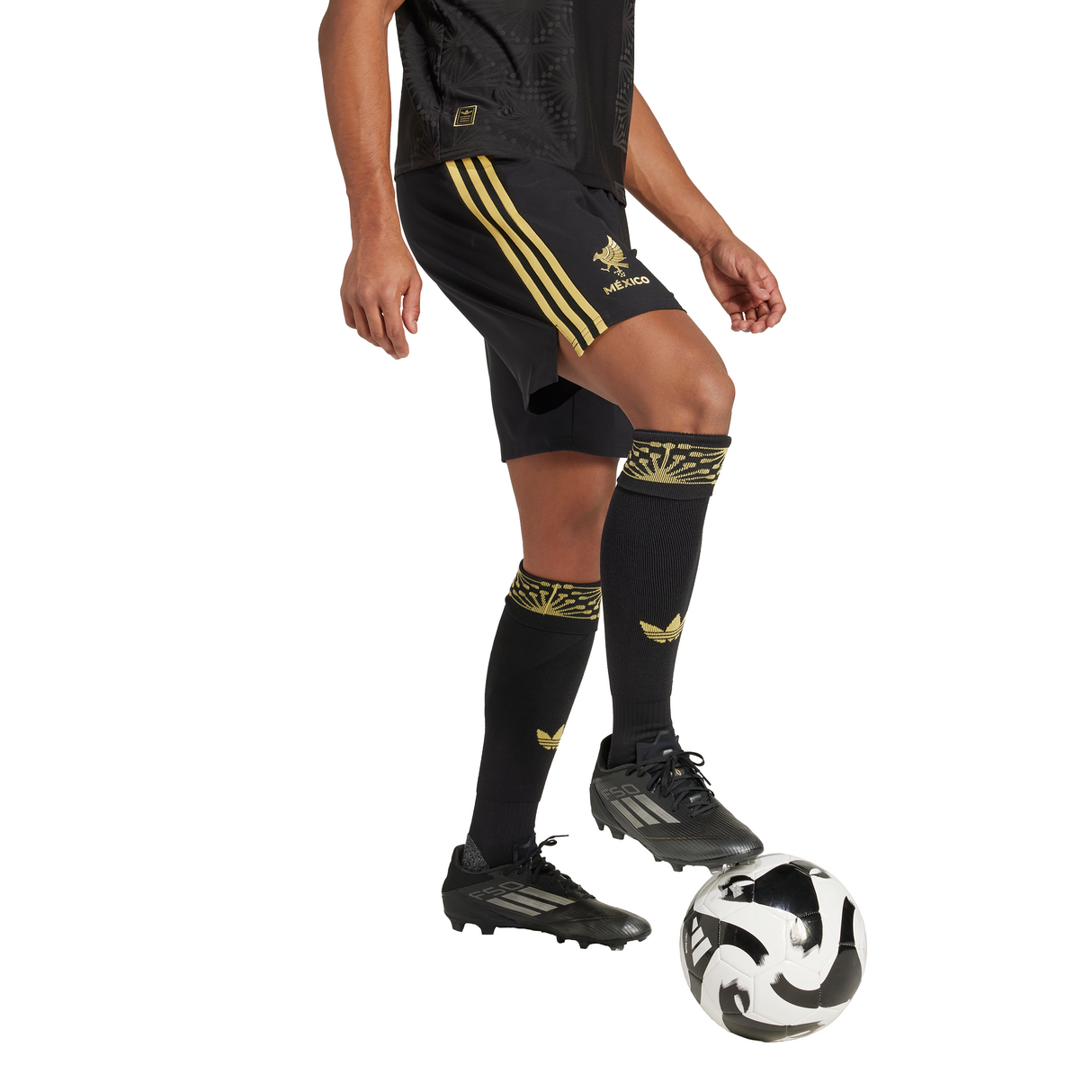 adidas Mexico 25 Gold Men's Soccer Shorts - Black