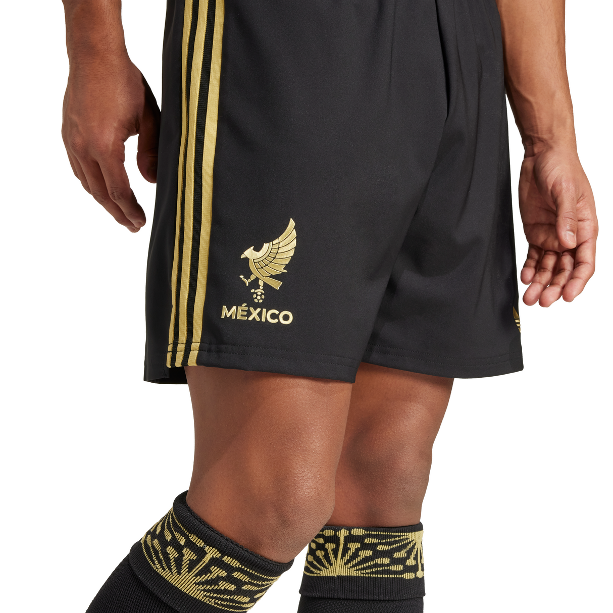 adidas Mexico 25 Gold Men's Soccer Shorts - Black