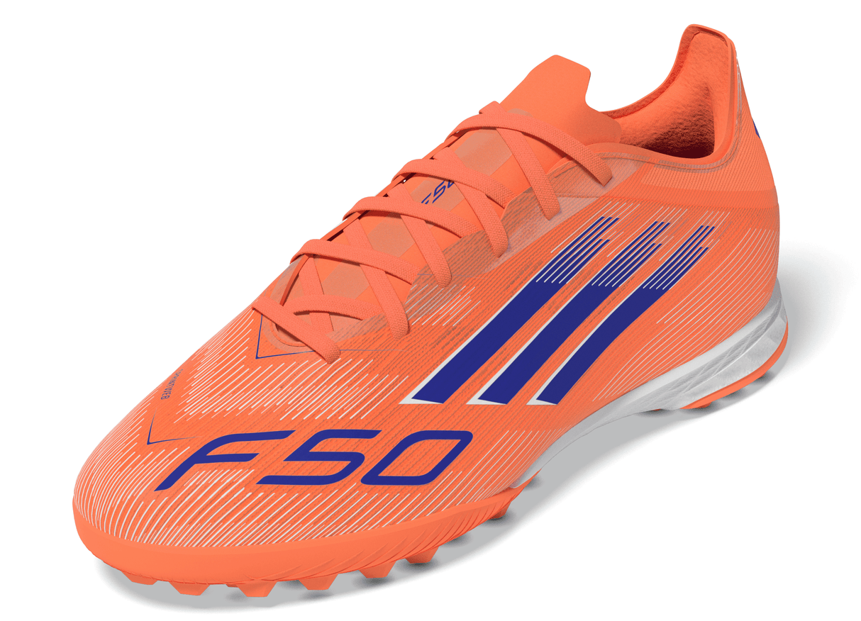 Botines de fútbol adidas F50 Pro TF para hombre - Naranja/Azul/Blanco