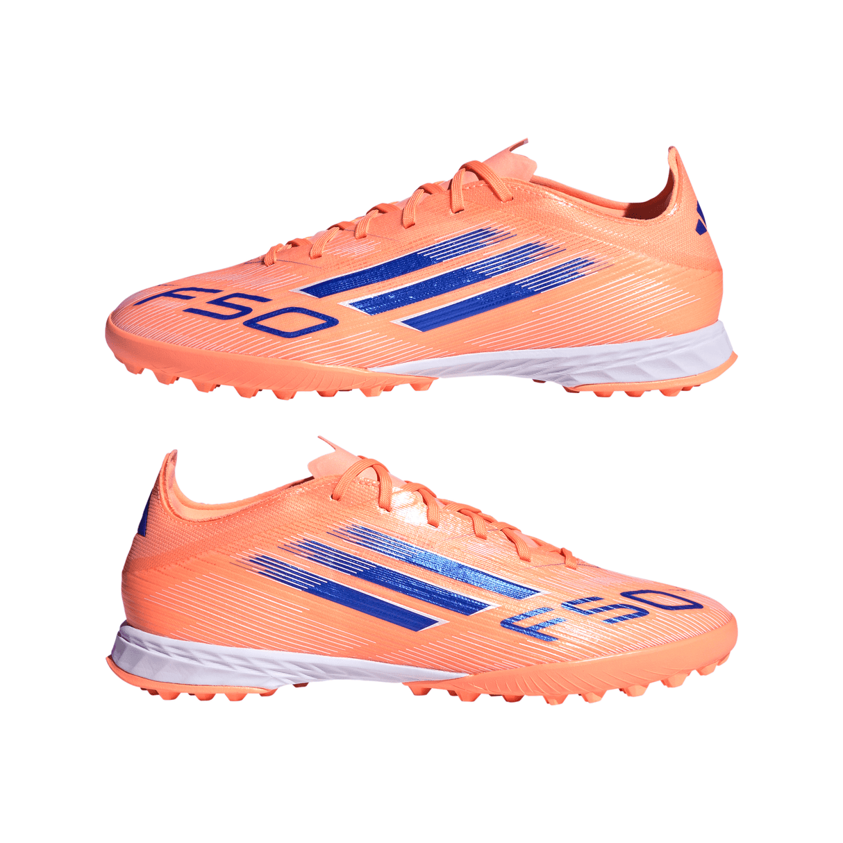 Botines de fútbol adidas F50 Pro TF para hombre - Naranja/Azul/Blanco