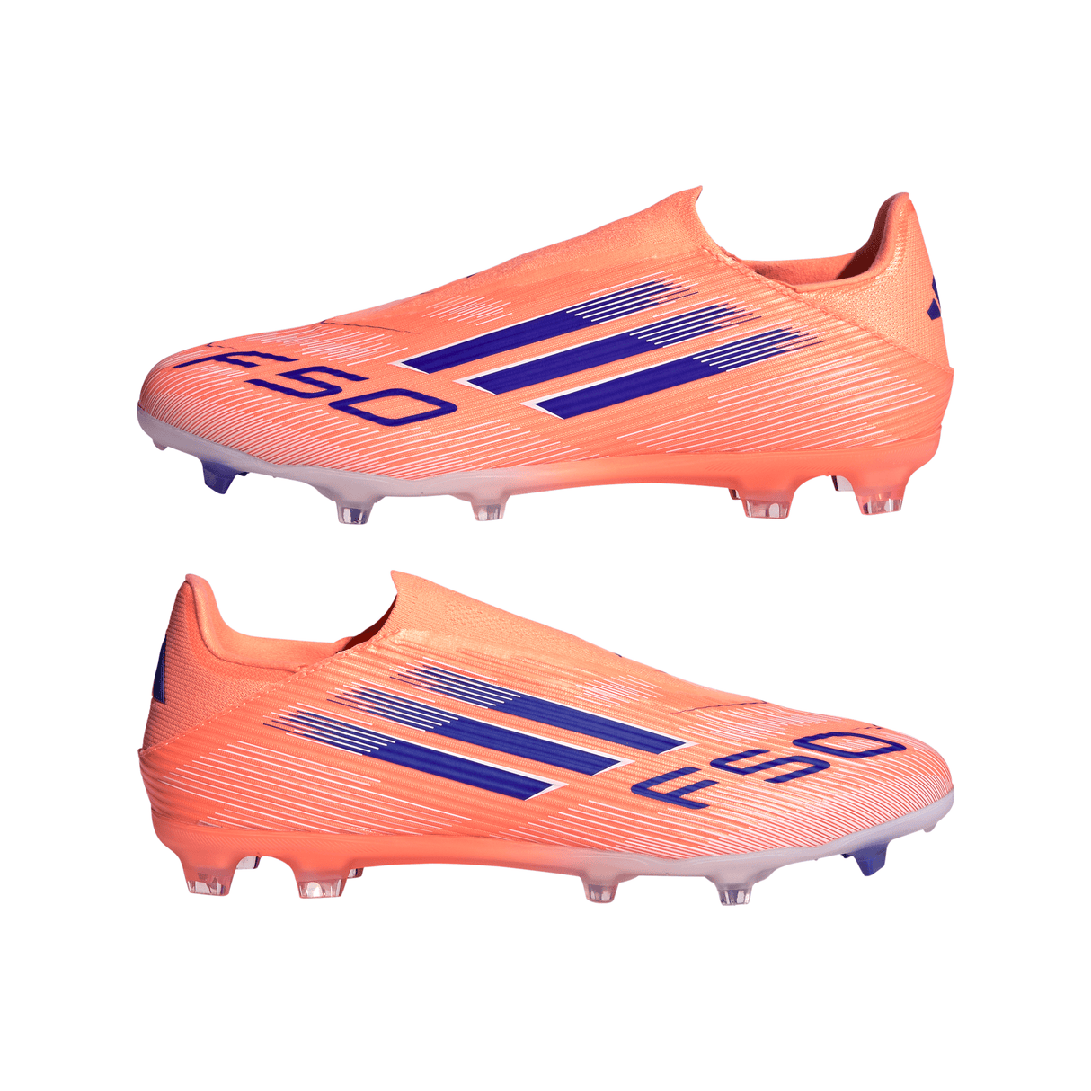 adidas F50 League Laceless FG/MG Men's Soccer Cleats - Orange/Blue/White