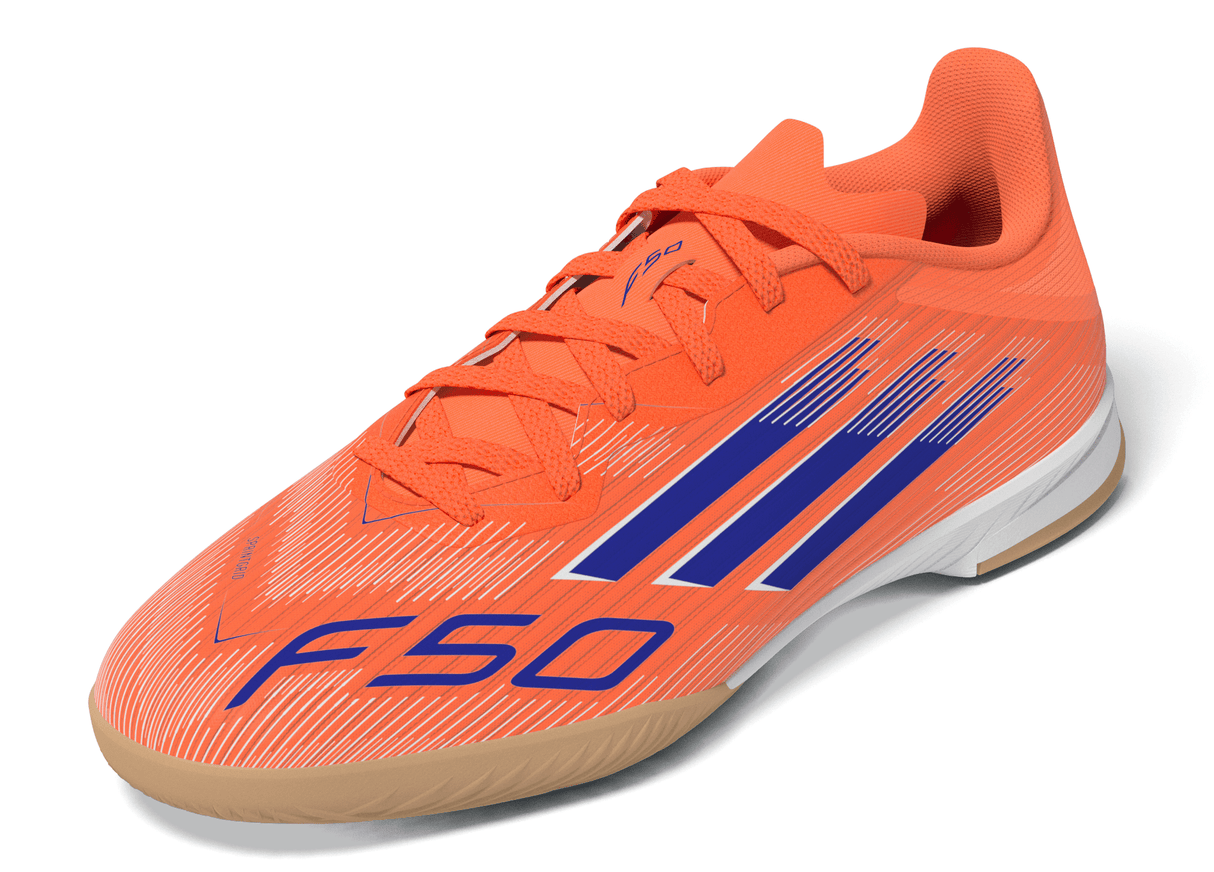 adidas F50 League IN Youth Soccer Shoes - Orange/Blue/White