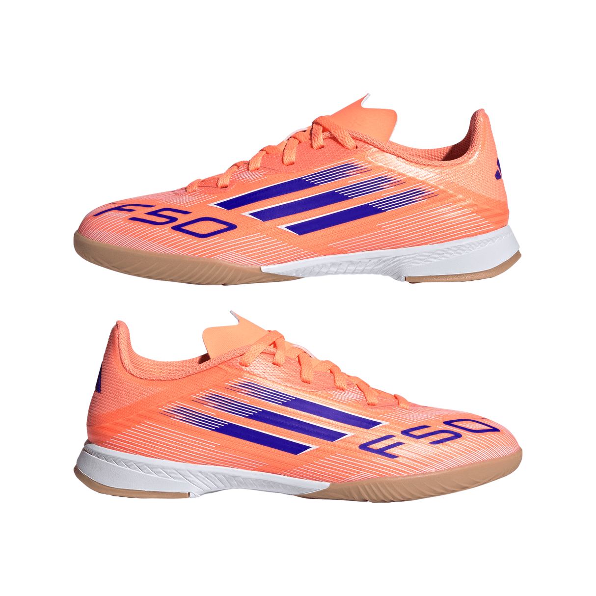 adidas F50 League IN Youth Soccer Shoes - Orange/Blue/White