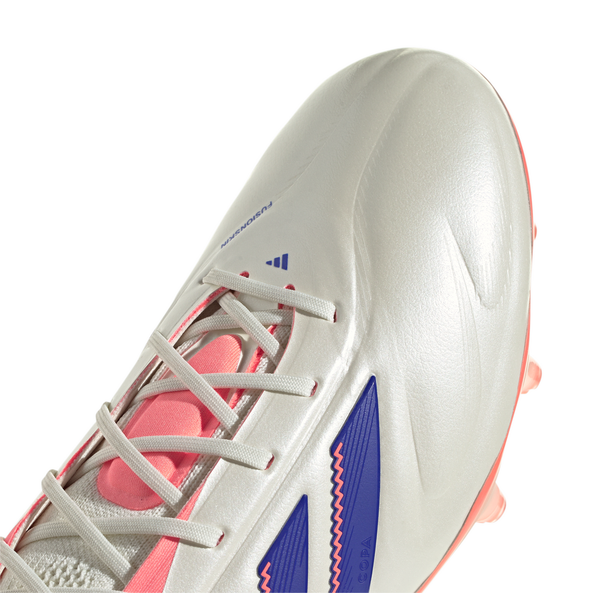 Botines de fútbol para hombre adidas Copa Pure III Elite FG - Blanco/Azul/Naranja