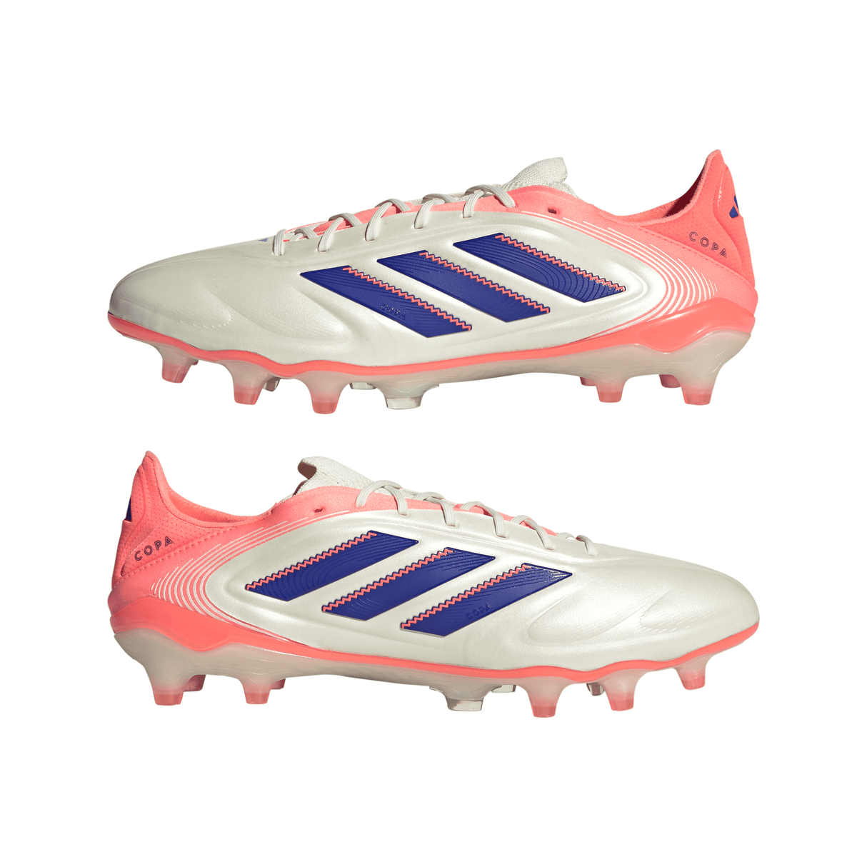 Botines de fútbol para hombre adidas Copa Pure III Elite FG - Blanco/Azul/Naranja