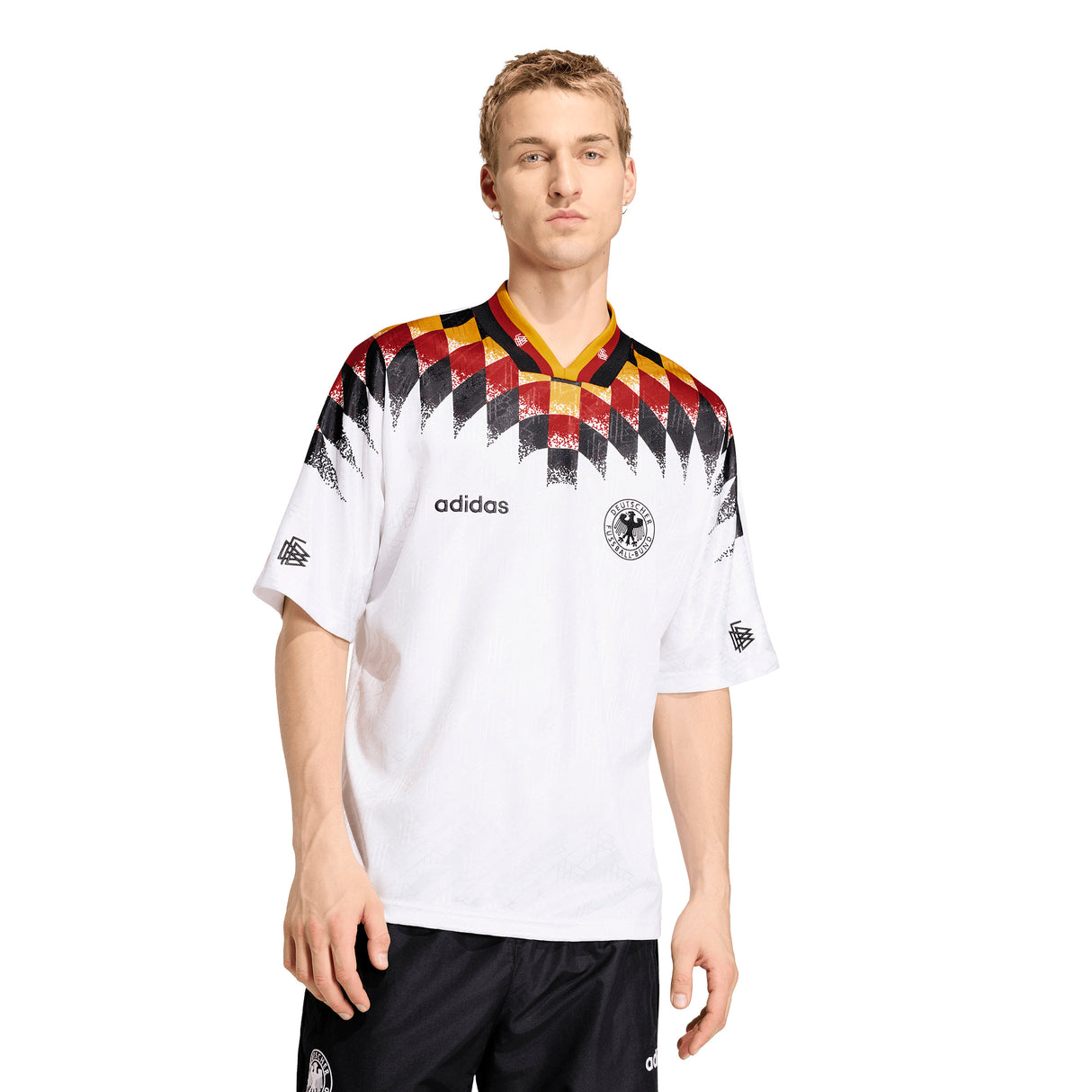 Camiseta de fútbol para hombre adidas Alemania local 1994 - Blanco/Negro/Rojo