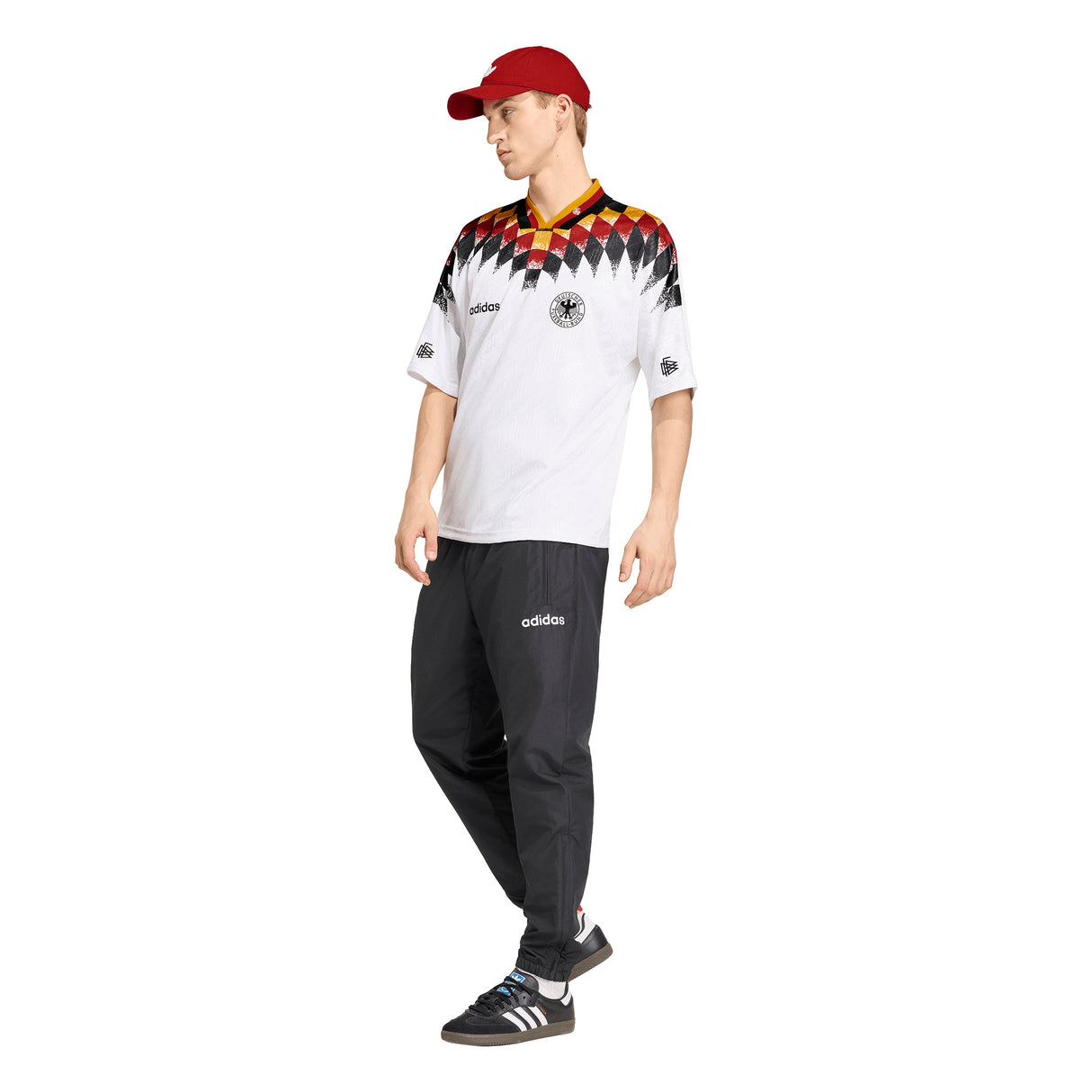 Camiseta de fútbol para hombre adidas Alemania local 1994 - Blanco/Negro/Rojo