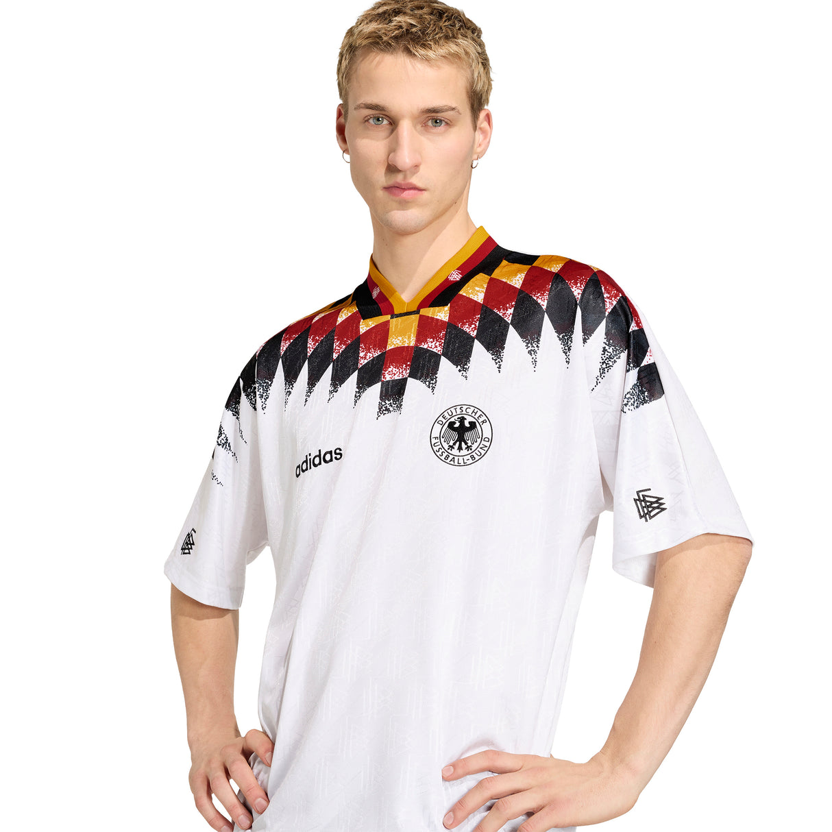 Camiseta de fútbol para hombre adidas Alemania local 1994 - Blanco/Negro/Rojo