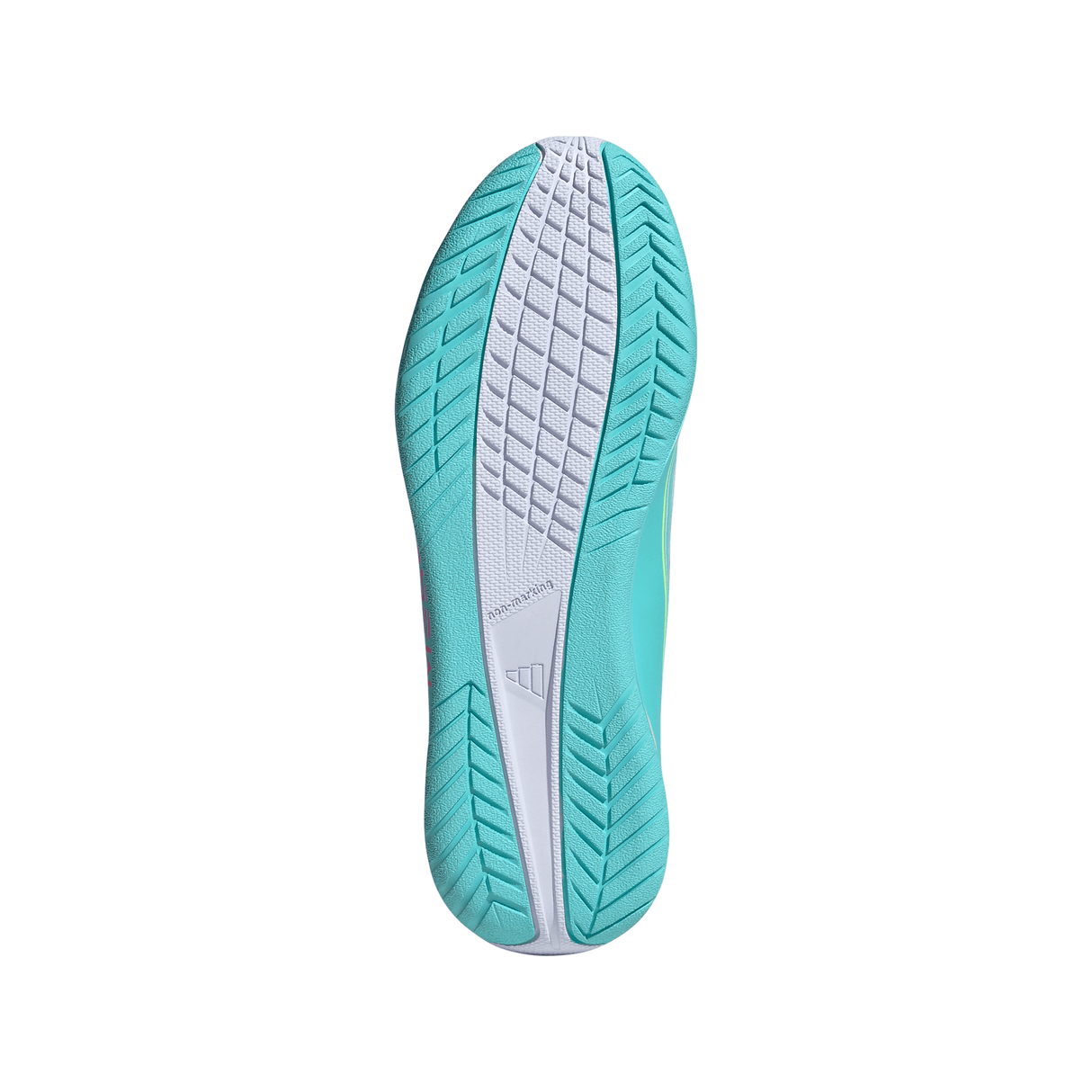 adidas F50 Messi Club IN Indoor Youth Soccer Shoes - White/Pink/Aqua