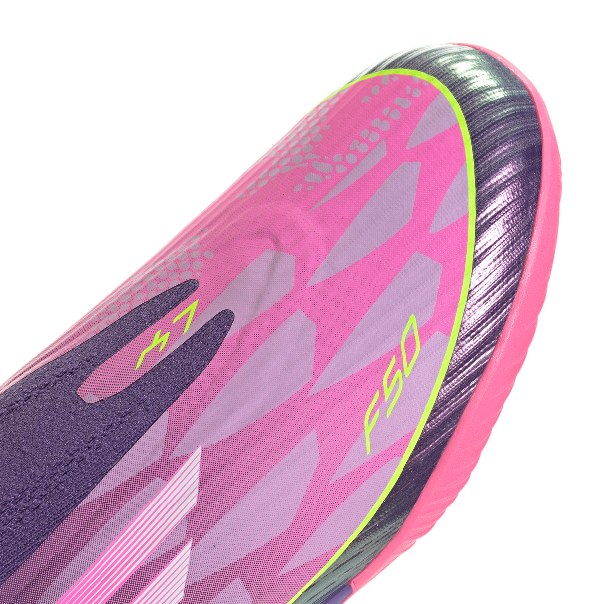 adidas F50 LEAGUE Laceless IN Youth Soccer Shoes - Purple/White/Lemon