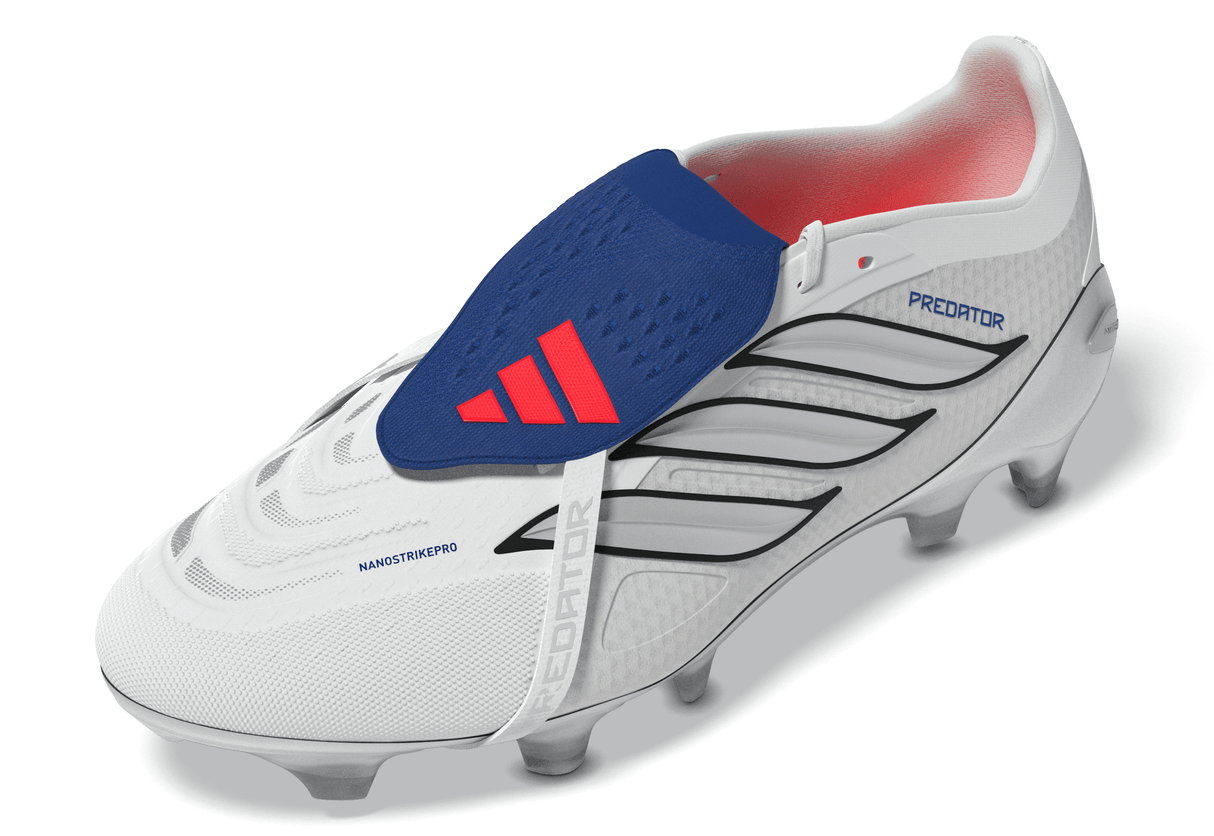 adidas Predator Pro Fold-Over Tongue FG Firm Ground Men's Soccer Cleats - White/Zero Metallic/Blue
