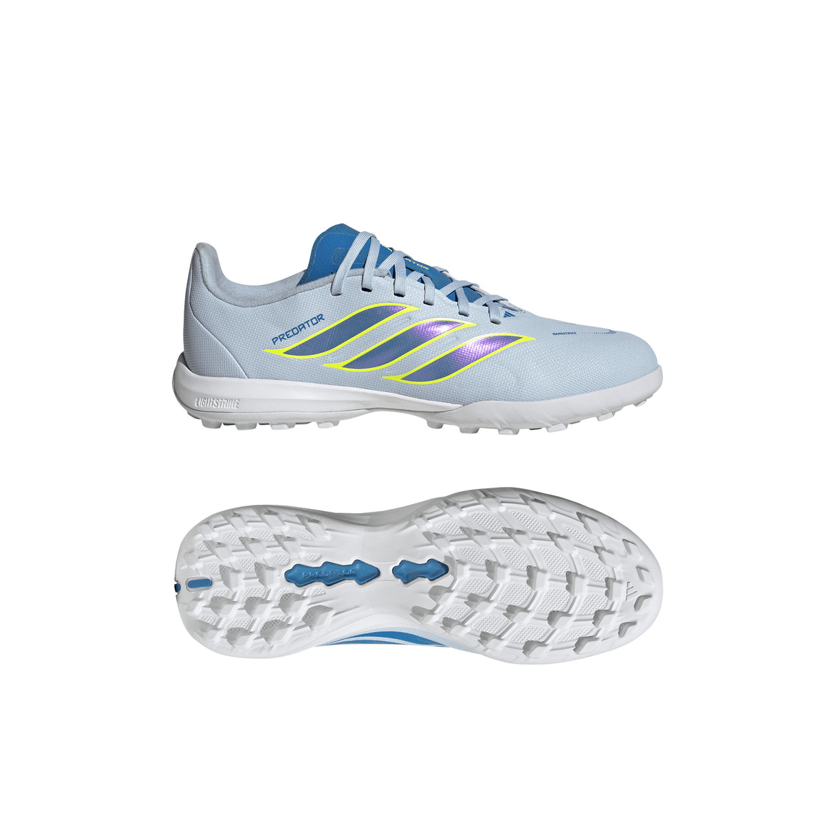 adidas Predator League TF Turf Youth Soccer Cleats - Sky/Blue/Yellow