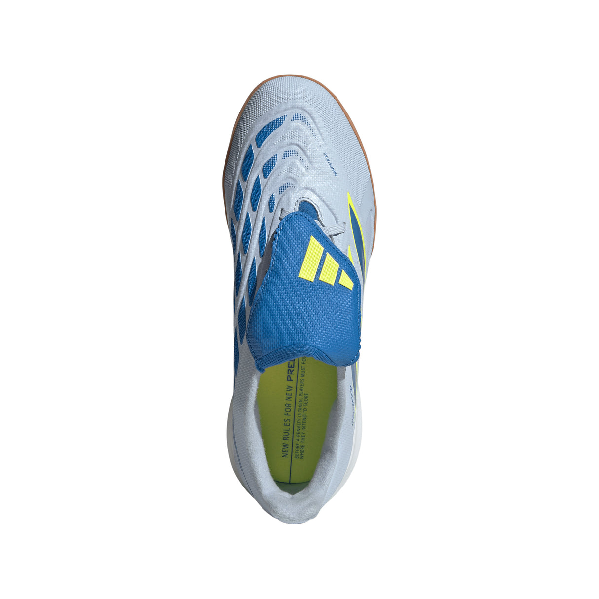 adidas Predator League Fold-Over Tongue IN Indoor Youth Soccer Shoes - Sky/Blue/Yellow