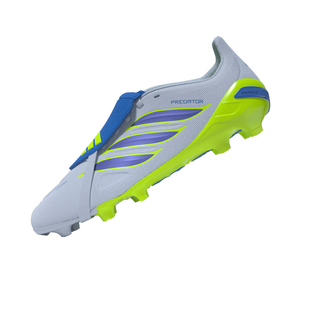 Tacos de fútbol juvenil adidas Predator League Fold-Over Tongue FG para terreno firme - Celeste/Azul/Amarillo